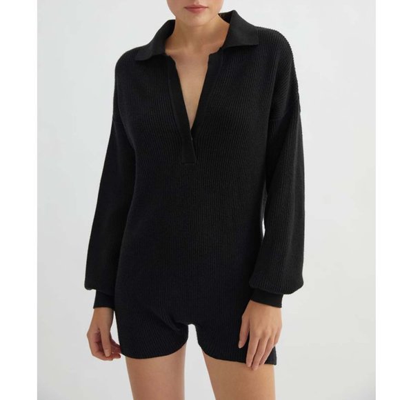 NEW LaBeca Black Knit Romper size M/L 10-14 SO SOFT! - Picture 4 of 14